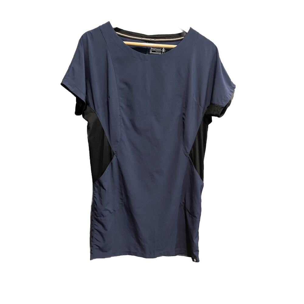 Smartwool Merino Wool‎ Blend Navy Short Sleeve Women's Shirt Dress Size XS